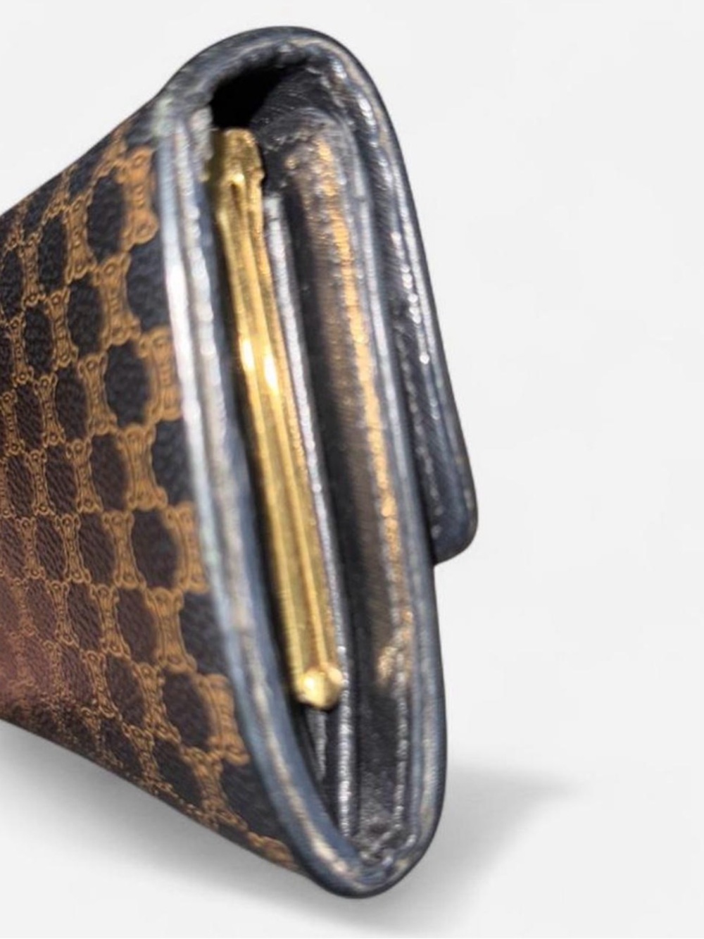 Celine Brown & Black Macadam Pattern Tote with Wallet - Picture 15 of 16